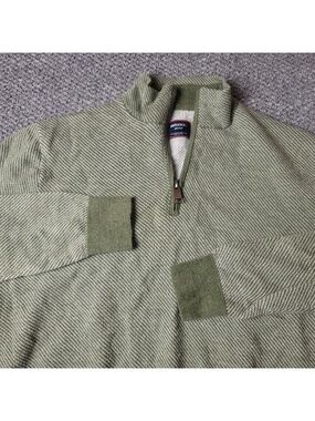 UNTUCKit Merino Wool Sweater Mens M Medium Green Pullover Zip Up
